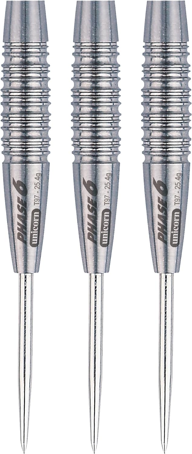 Unicorn Steel Tip Darts Barrels | Evolution Series Phase 1, 2, 3, 5 & 6 | Natural 90%, 95% & 97% Tun