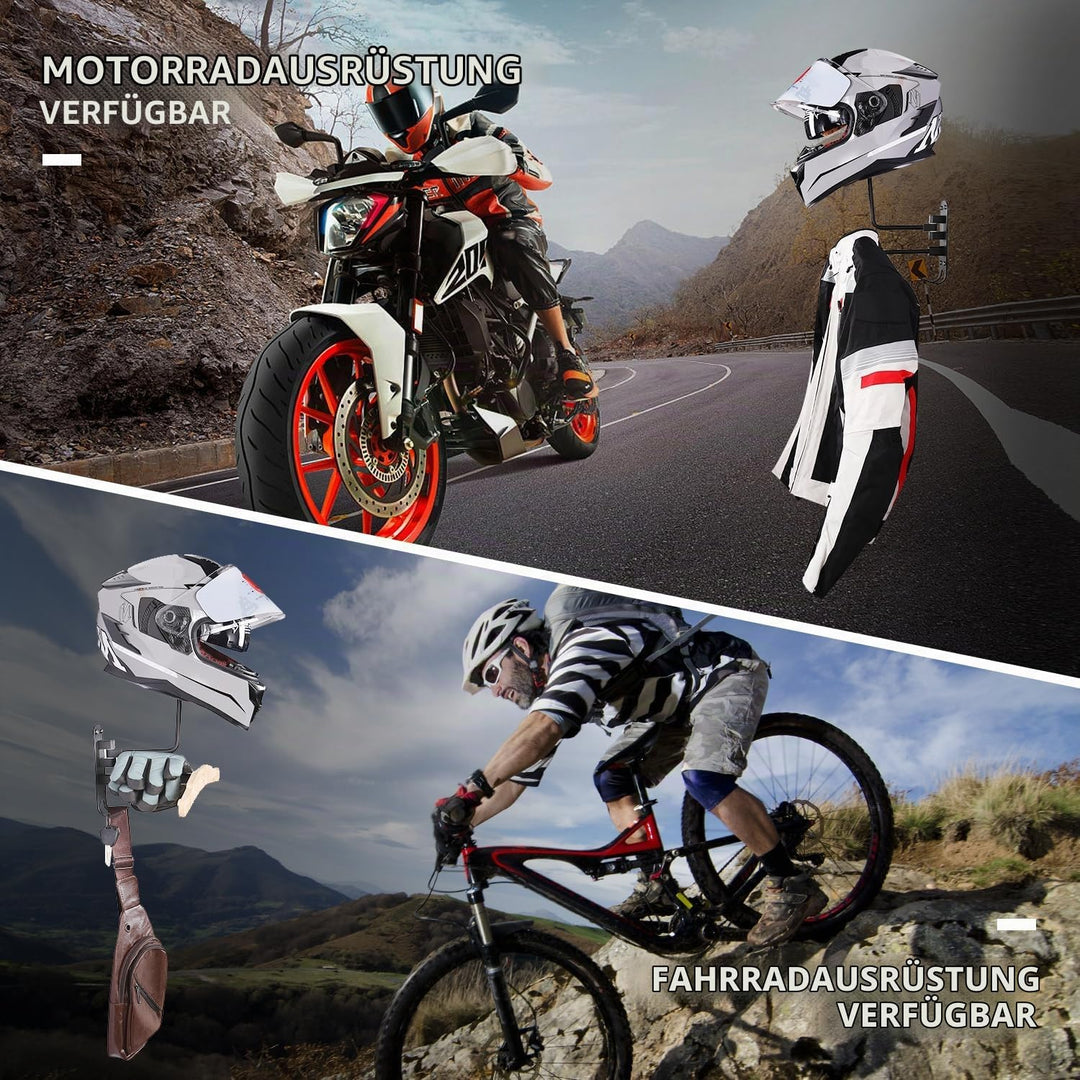 motofans Helmhalterung für Motorrad, Wandmontage, Motorradhelm, Huthalterung, aus Aluminiumlegierung