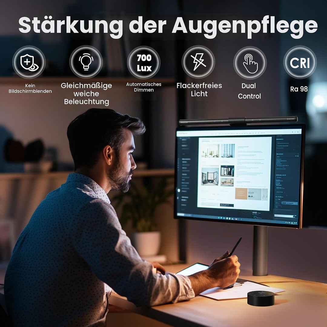 Quntis Computer Monitor Lampe LED USB mit Touch Control, Monitor Light Bar mit Anti-blauem Licht, Bi