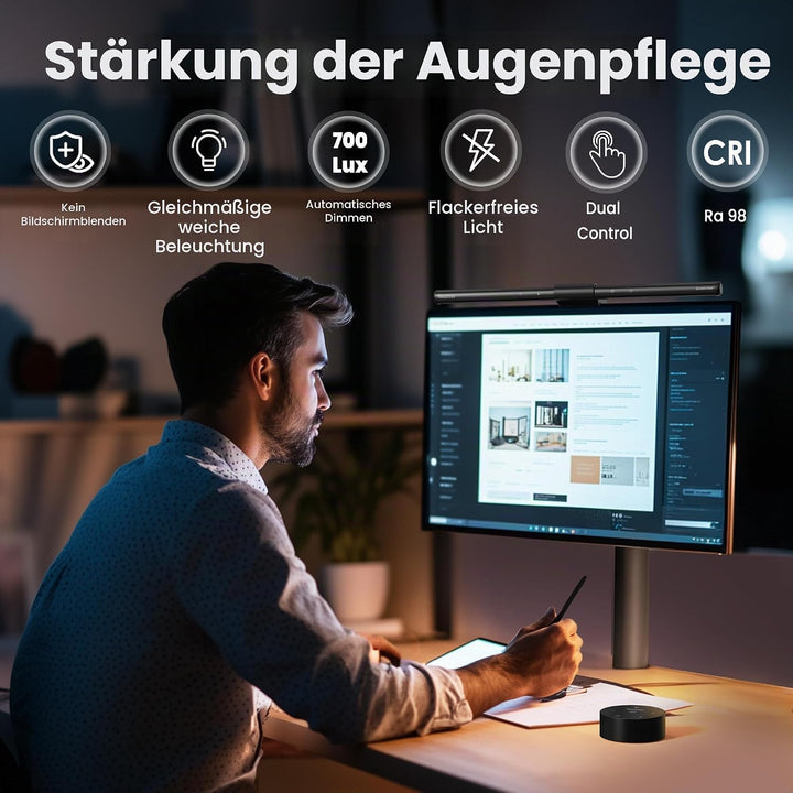 Quntis Computer Monitor Lampe LED USB mit Touch Control, Monitor Light Bar mit Anti-blauem Licht, Bi