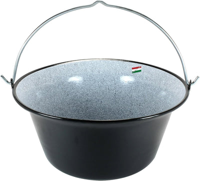 Grillplanet® Set 10 L Gulaschkessel mit Dreibein schwarz 1,80 m und Deckel (10 Liter original ungari