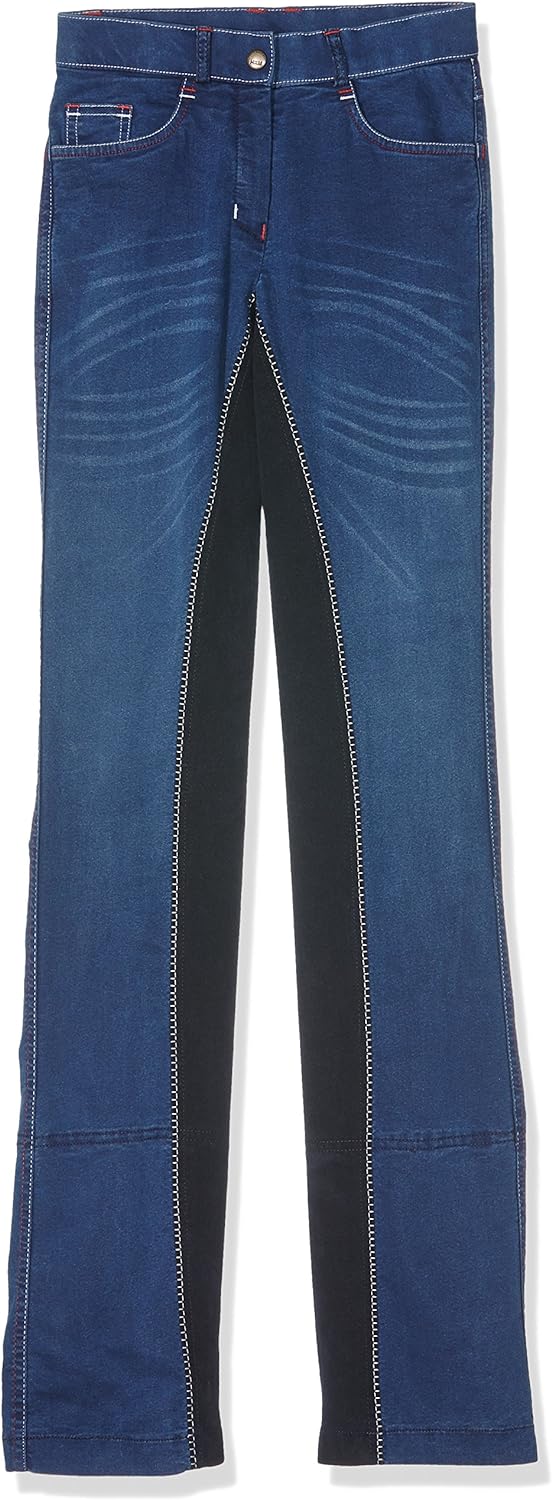 HKM Kinder Jodhpur Reithose Summer Denim Jeansblau/dunkelblau 176 Jeansblau/Dunkelblau, 176 Jeansbla