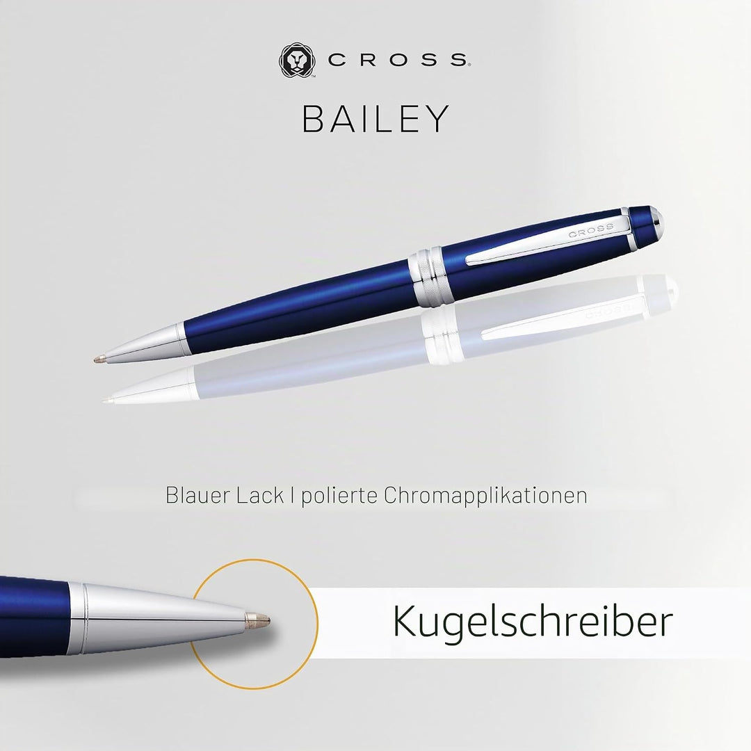 Cross Bailey Kugelschreiber (Drehmechanik, Schreibfarbe schwarz, Strichstärke M) Blau-Lack Blau-Lack
