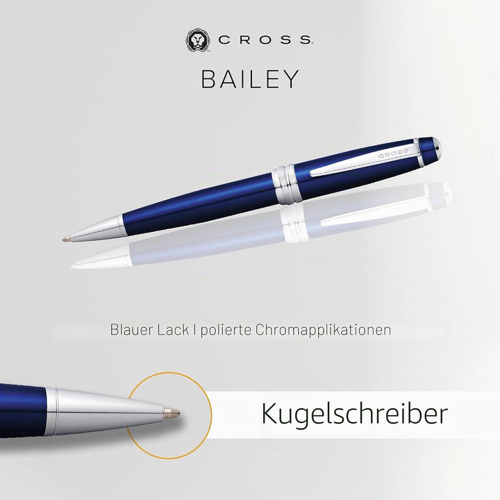 Cross Bailey Kugelschreiber (Drehmechanik, Schreibfarbe schwarz, Strichstärke M) Blau-Lack Blau-Lack