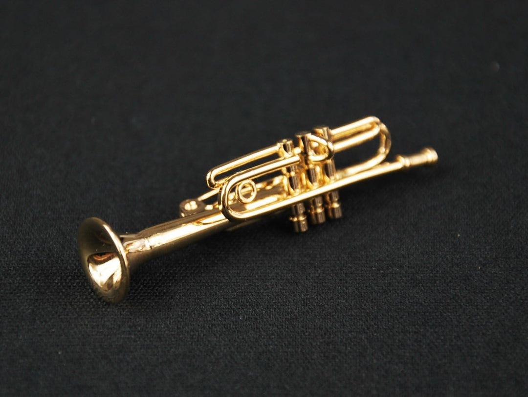 Miniblings Trompete Brosche Trompetenbrosche Pin Anstecker Trompeter vergold BOX - Handmade Modeschm
