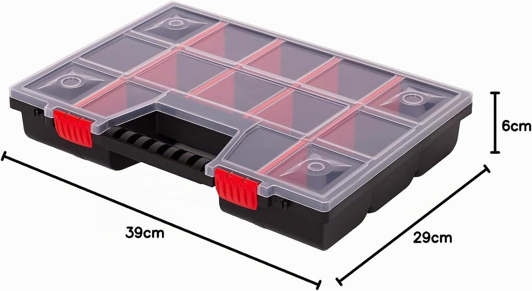 Mivos Sortierkasten 16” für Zubehör und Kleinteile - Sortimentskasten 390 x 290 x 65 mm - Sortierbox