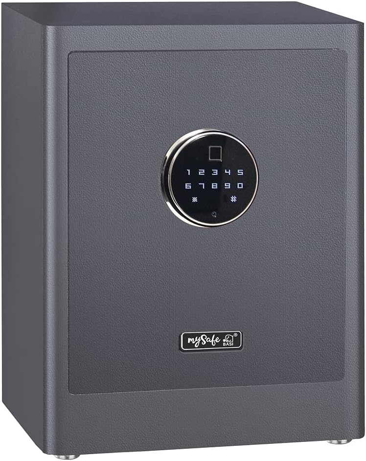 mySafe Premium 450 | elektronischer Schrank-Tresor | Zahlencode & Fingerscan | modernes Design | hoh