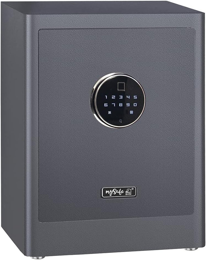 mySafe Premium 450 | elektronischer Schrank-Tresor | Zahlencode & Fingerscan | modernes Design | hoh