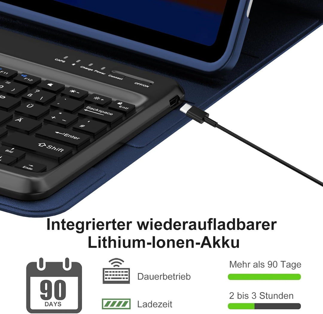 Hülle mit Tastatur für iPad Pro 12.9 Zoll 6ª 2022 /5ª 2021/4ª 2020/3ª Gen 2018, QWERTZ Deutsches Mag