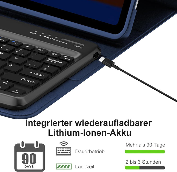 Hülle mit Tastatur für iPad Pro 12.9 Zoll 6ª 2022 /5ª 2021/4ª 2020/3ª Gen 2018, QWERTZ Deutsches Mag