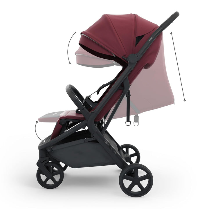 Kinderkraft NUBI 3 Buggy bis 22 kg, automatisch zusammenklappbar, grosse EVA-Räder, Mesh-Sitz, 5-Pun