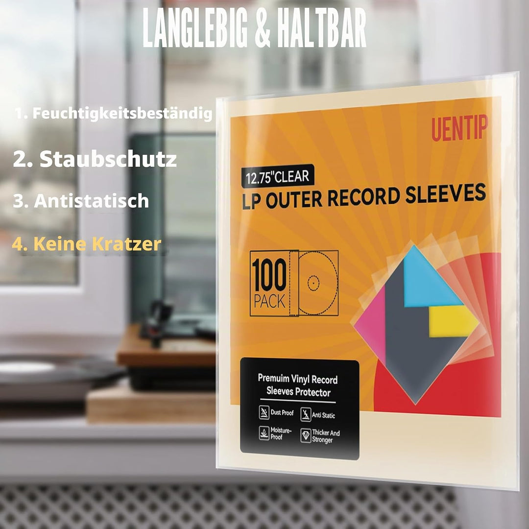 Gatefold Vinyl-Aussenhüllen, 32,4 cm, transparent, professionelle Schallplattenaufbewahrung, Schutz