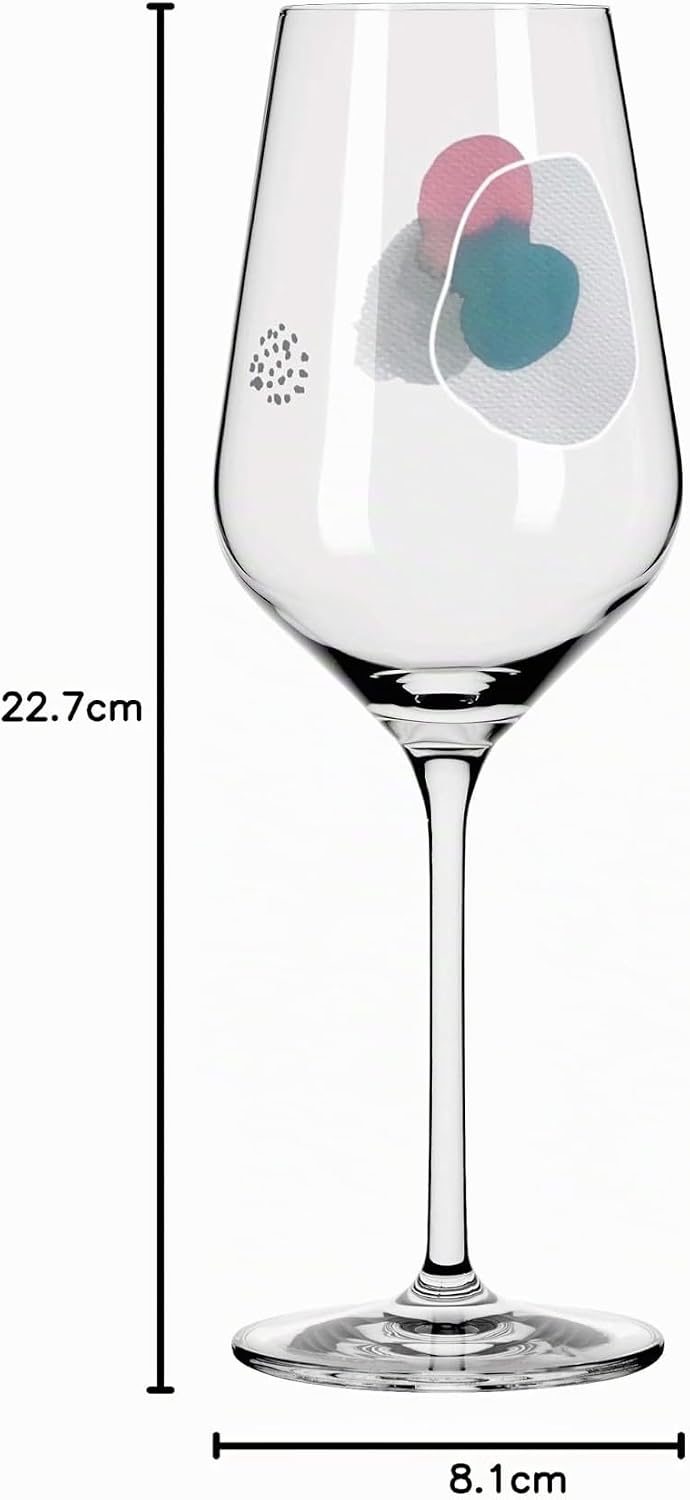 Ritzenhoff 3611001 Weissweinglas 300 ml – Serie Sommerwendtraum Set Nr. 1 – 2 Stück mit Aquarellkrei