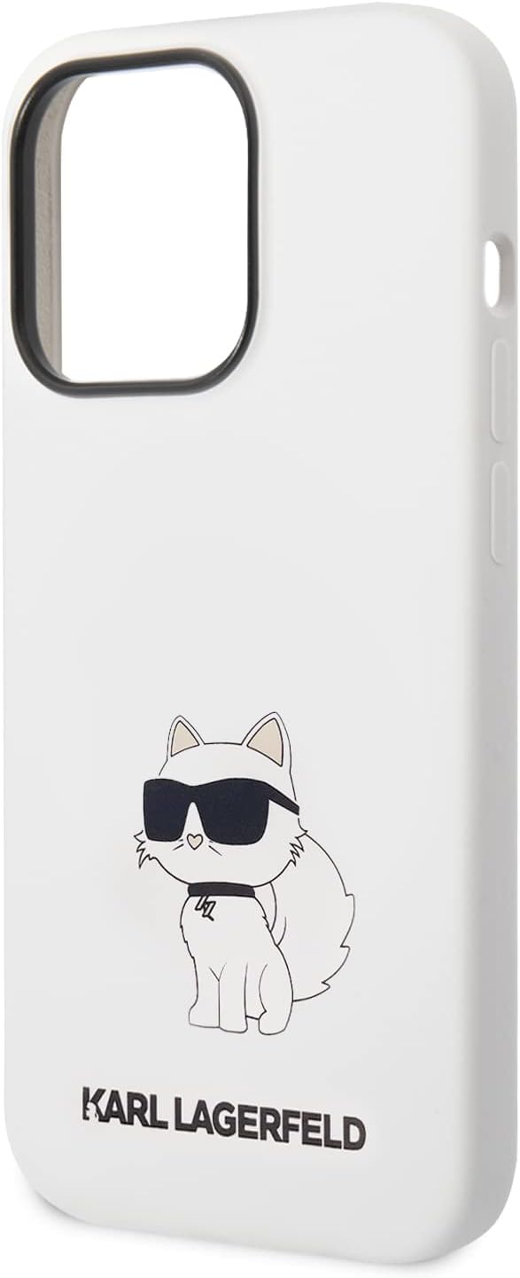 KARL LAGERFELD KLHCP14LSNCHBCH Hülle für iPhone 14 Pro 6,1" hardcase Weiss Silico