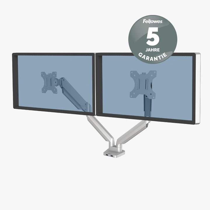 Fellowes Monitor Halterung 2 Monitore bis je 32 Zoll (81,28 cm), Platinum Series Monitor Arm mit Gas