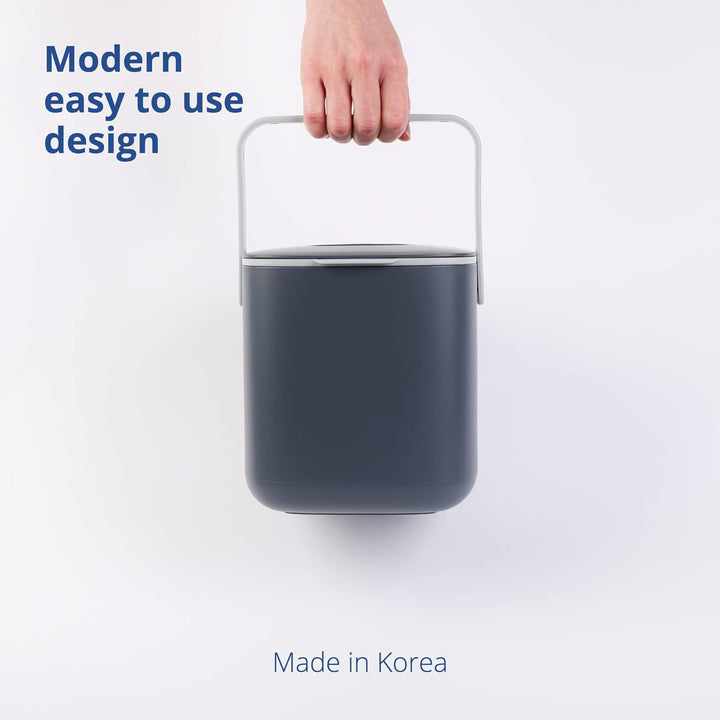 BLUE GINKGO Biomülleimer Küche – Kompostbehälter Küche mit Deckel, Griffen | Spülmaschinenfest | Her