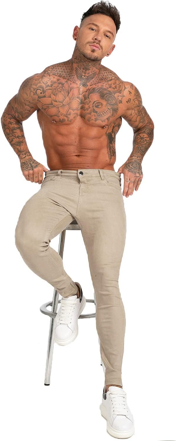 GINGTTO Skinny Jeans Herren Slim Fit Super Stretch Denim Hose Tapered 4 Seasons Herrenjeans 30W / 30