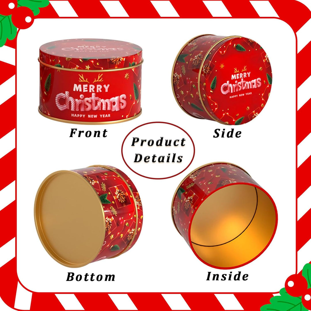 8 Stück Mini Weihnachtskeksdosen, Weihnachten Blechdose mit Deckel, Geschenkverpackung Weihnachten,