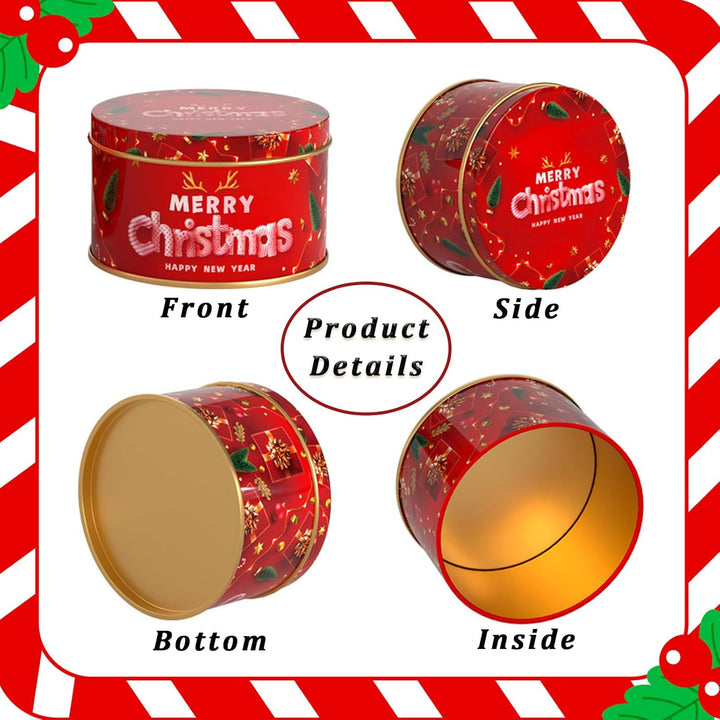 8 Stück Mini Weihnachtskeksdosen, Weihnachten Blechdose mit Deckel, Geschenkverpackung Weihnachten,