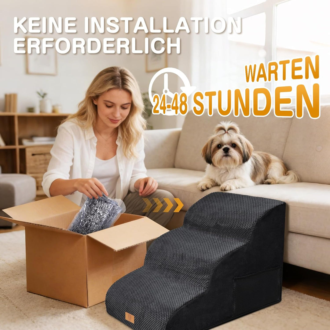 Zvonema Hundetreppe für kleine Hunde, Haustiertreppe,wasserdicht Hundetreppe 40 cm Hoch, Waschbarer