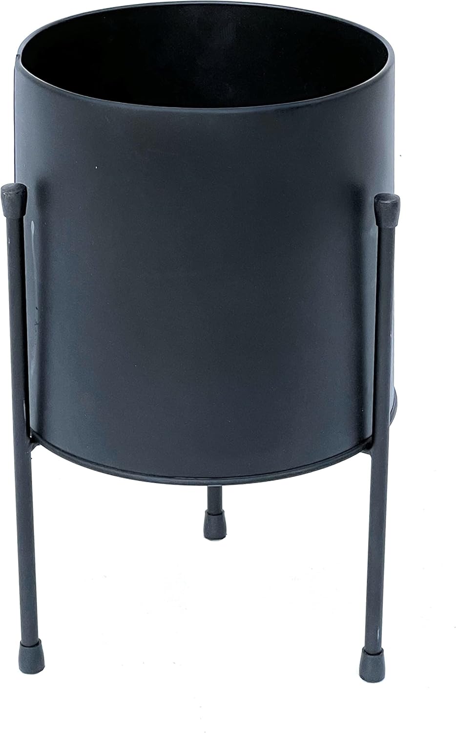 DanDiBo Blumenhocker mit Topf Metall Schwarz 32 cm Blumenständer 96261 Blumensäule Modern Pflanzenst