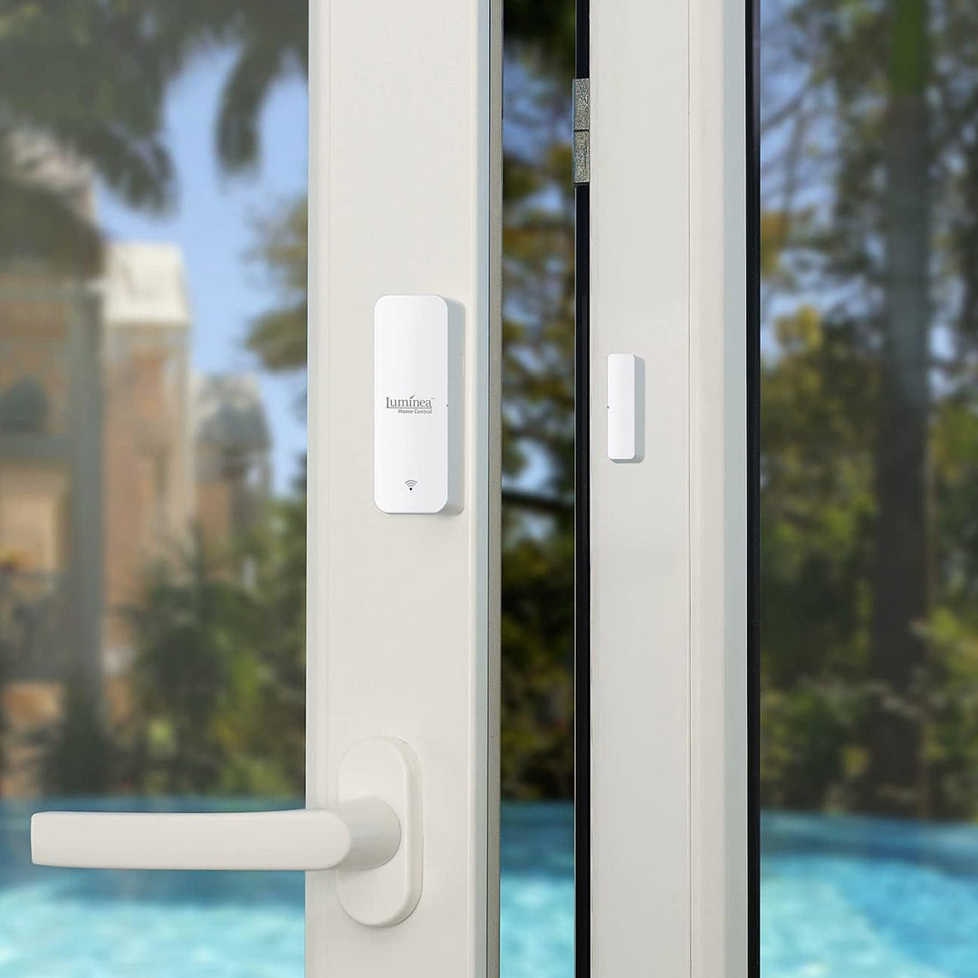 Luminea Home Control Türsensor: 5er-Set ZigBee-Tür- & Fensteralarm, für Alexa, GA und Siri, App (Tür