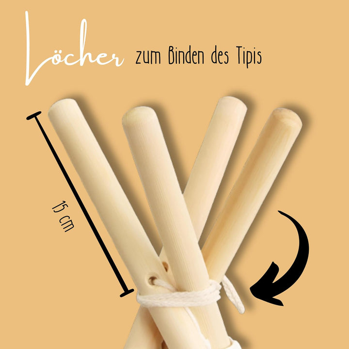 Tipi-Zeltstange [1 Stück] Ersatzstange 172cm für Tipi Zelt (schraubbar) Ersatzteil Kinderzelt aus Ki
