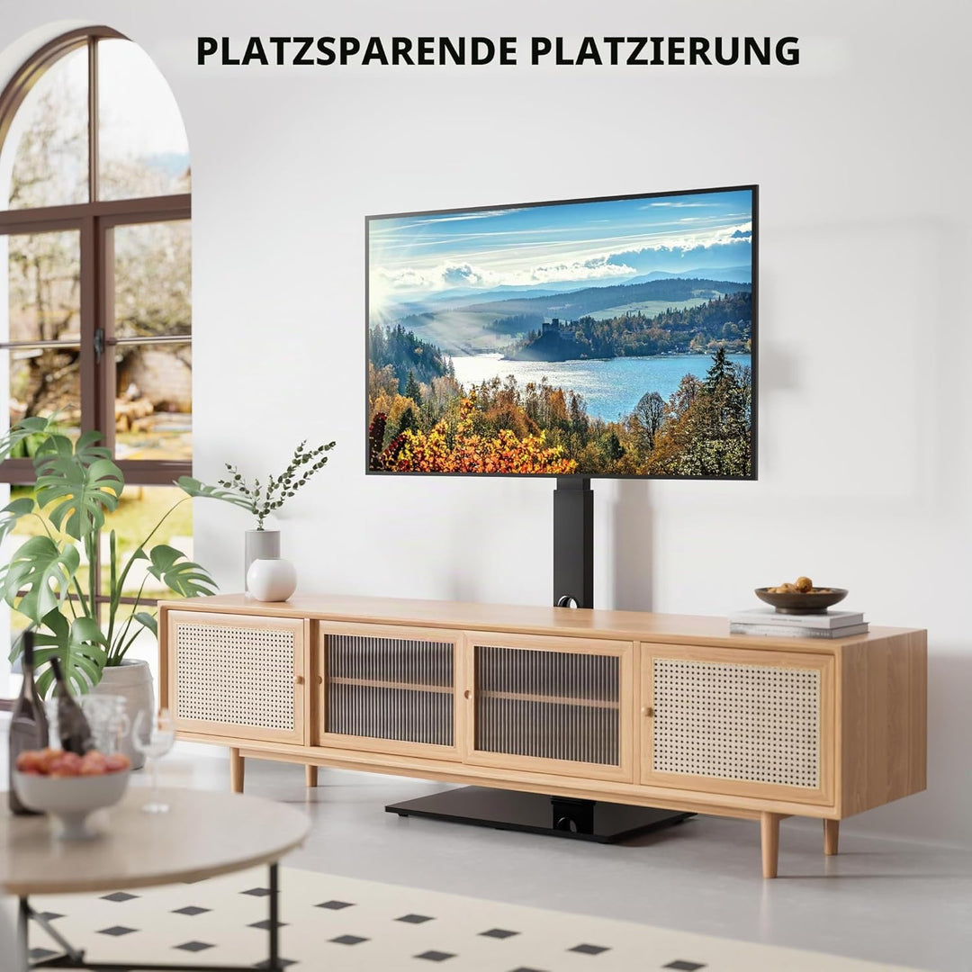 BONTEC TV Ständer Standfuss Fernsehstand für 30-70 Zoll Flach & Curved Fernseher bis zu 40 kg, Schwe
