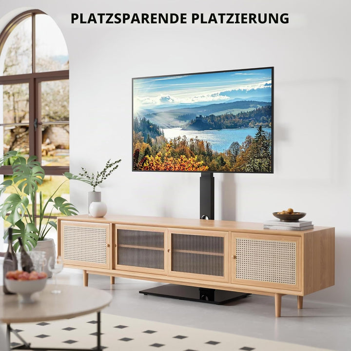 BONTEC TV Ständer Standfuss Fernsehstand für 30-70 Zoll Flach & Curved Fernseher bis zu 40 kg, Schwe