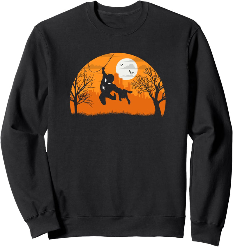 Marvel Spider-Man Silhouette Swing Halloween Sweatshirt