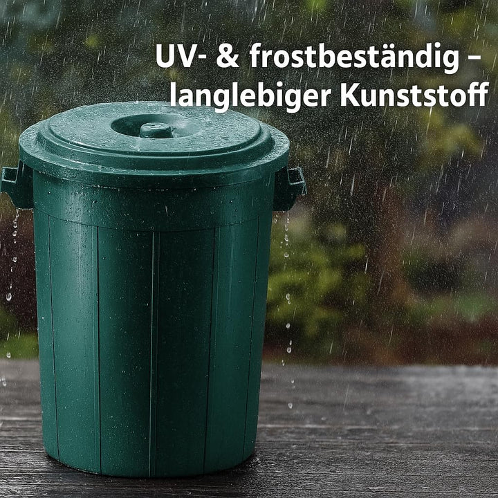 YourCasa Mülltonne 2 x 70L - Mülleimer mit Deckel - Tonne mit Trageriffen für Garten - Futtertonne o