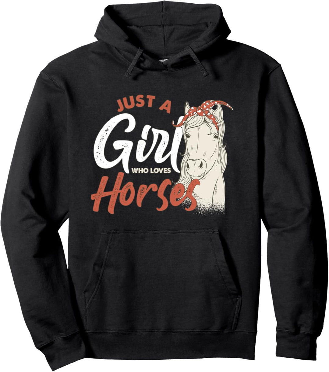 Mädchen Liebt Pferde Pferd Reitsport Reiterin Pony Tier Pullover Hoodie