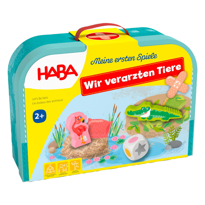 HABA Meine ersten Spiele – Wir verarzten Tiere – Tierarzt-Würfelspiel für Kinder ab 2 Jahren – Mit A