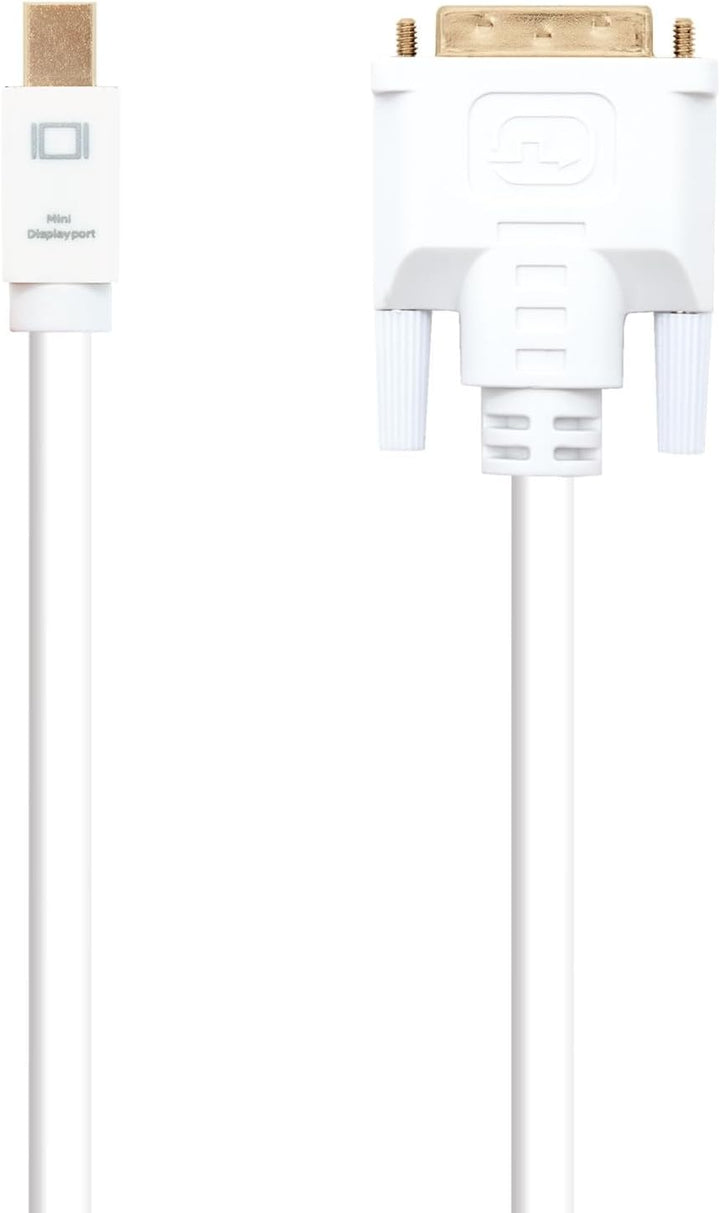 Weisses Mini-DisplayPort-auf-DVI-Konverterkabel mit einer Länge von 5,0 m, ideal für den Anschluss v