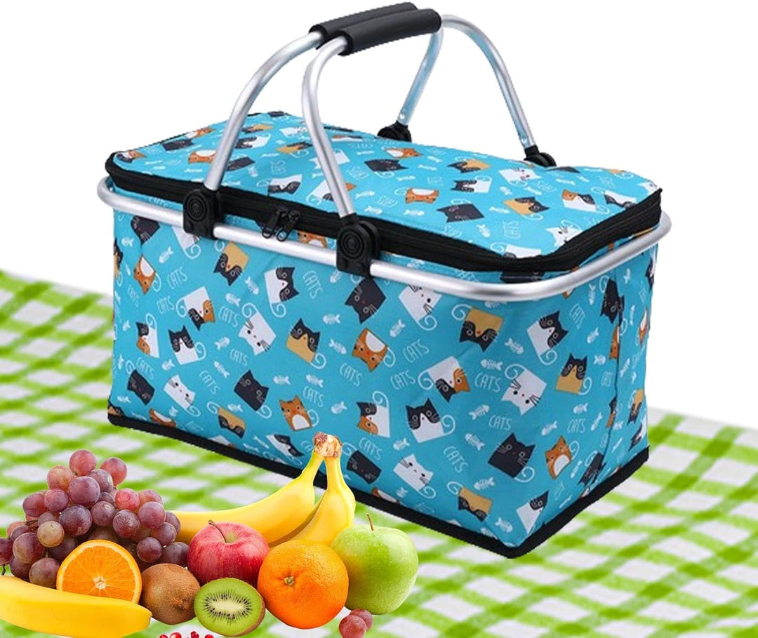 Grosser Picknickkorb, Korb für Picknick | 30L tragbarer Outdoor-Picknickkorb | Oxford-Stoff-Picknick