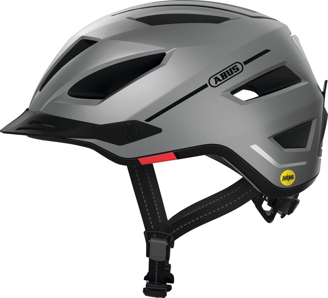 ABUS Stadthelm Pedelec 2.0 MIPS - Fahrradhelm mit Rücklicht, Schirm, Regenhaube und MIPS-Aufprallsch