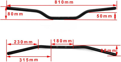 Motorradlenker, 7/8 Zoll, 22 mm, Universal-Lenker für EXC TE DL CRF CB YZF WR XT KLX KX DRZ KLR Dirt