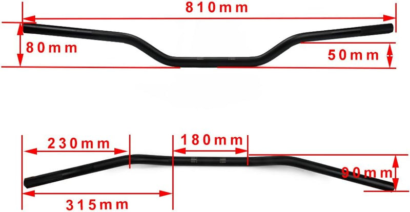 Motorradlenker, 7/8 Zoll, 22 mm, Universal-Lenker für EXC TE DL CRF CB YZF WR XT KLX KX DRZ KLR Dirt