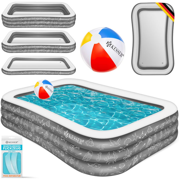 KESSER® Aufblasbarer Pool Familienpool für Kinder und Erwachsene Gartenschwimmbad Familienschwimmbad