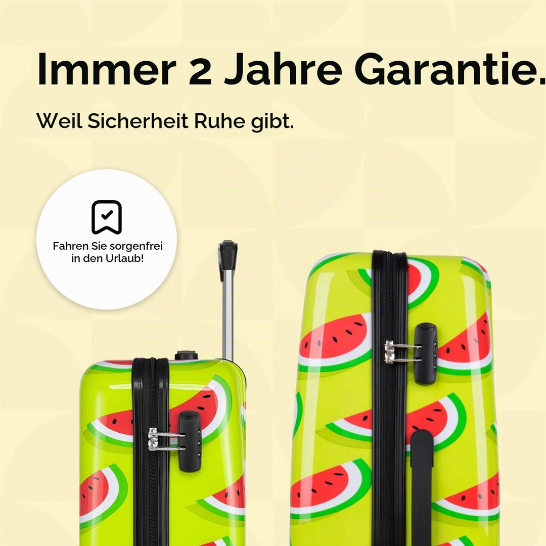 Handgepäck Koffer mit 4 Rollen 53x35x20cm - Hartschalen Kabinentrolley - Zahlenschloss - 33L - Two i