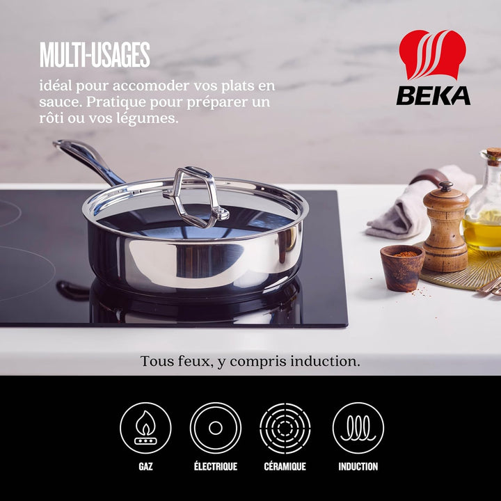 Beka Grossraumpfanne mit Edelstahldeckel 24 cm