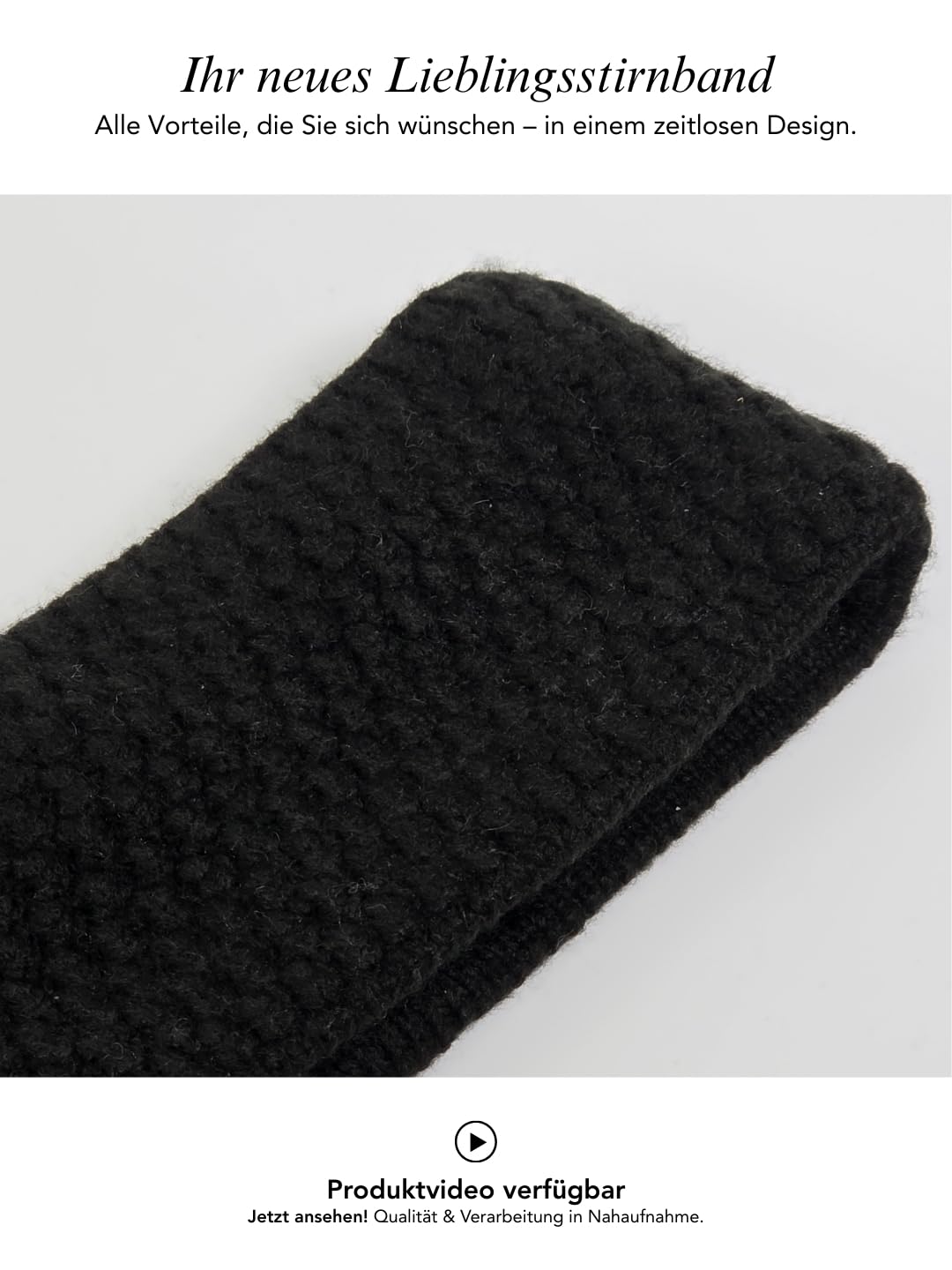 Baesics Stirnband Schwarz für Damen & Herren – warme & elastische Unisex Ohrenwärmer mit Fleecefutte