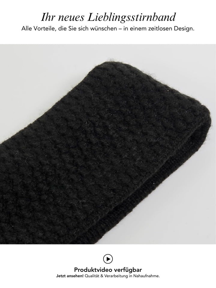 Baesics Stirnband Schwarz für Damen & Herren – warme & elastische Unisex Ohrenwärmer mit Fleecefutte