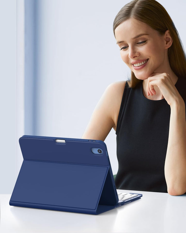 MoKo Tastatur Hülle für iPad 10th Generation 2022, iPad 10,9 Zoll, Multi-Winkel Magnetische Tablet H
