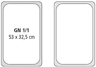 APS 81104 GN-Behälter 1/1, Gastronormbehälter Edelstahl rostfrei/Abmessungen 32,5 x 53 cm/Tiefe 100