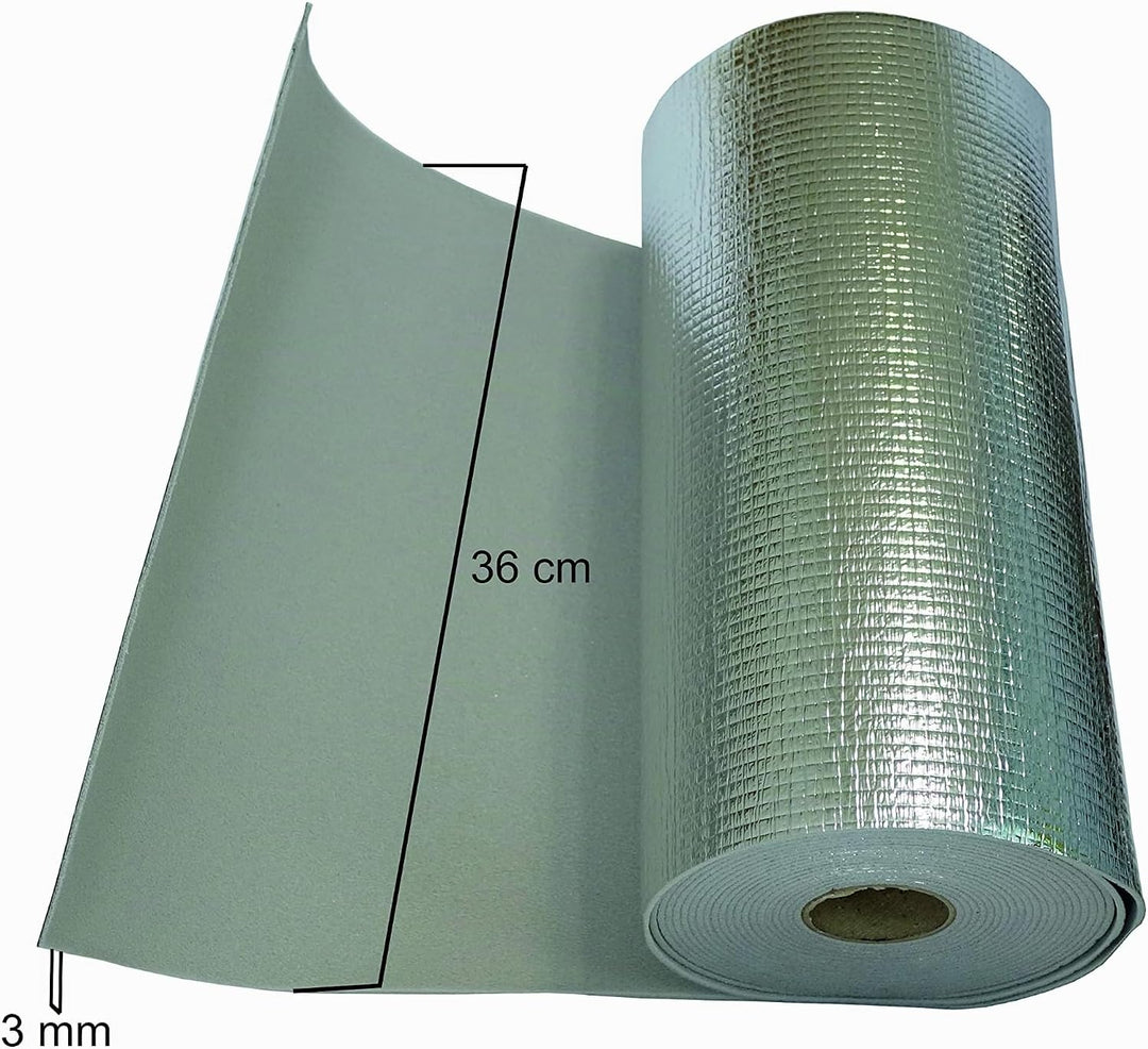 TROCELLEN High Performance Heat Reflecting Panel [Dicke 3mm] Breite 36 cm Länge 8m. Wärmereflektiere