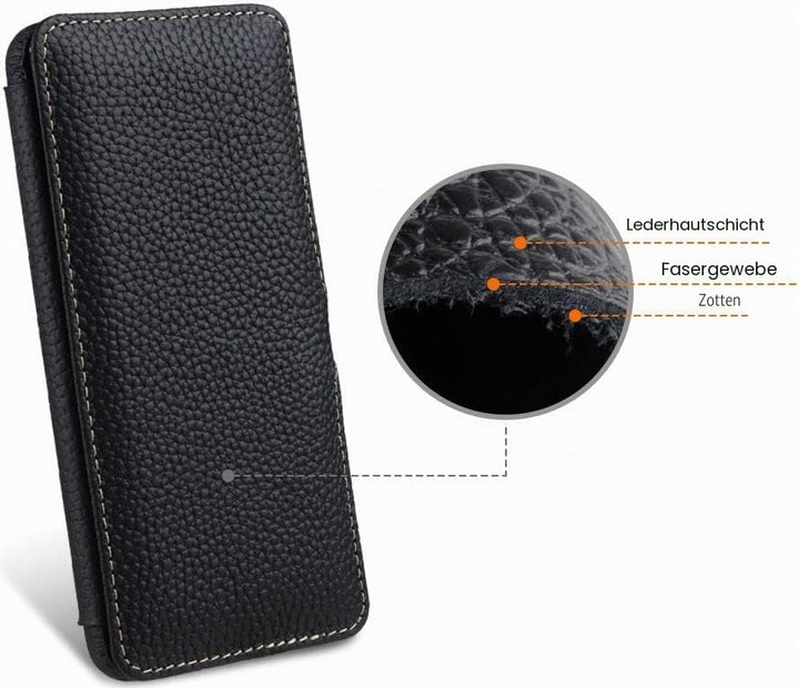 STILGUT Book Case kompatibel mit Samsung Galaxy S21 FE 5G Hülle aus Leder mit Clip-Verschluss, Leder
