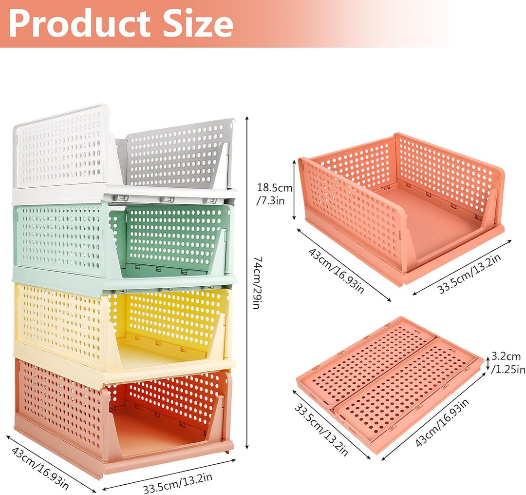 Diealles Shine Stapelbare Schubladenboxen, 8 Stück Kleiderschrank Organizer Ausziehbar, Plastik Schu