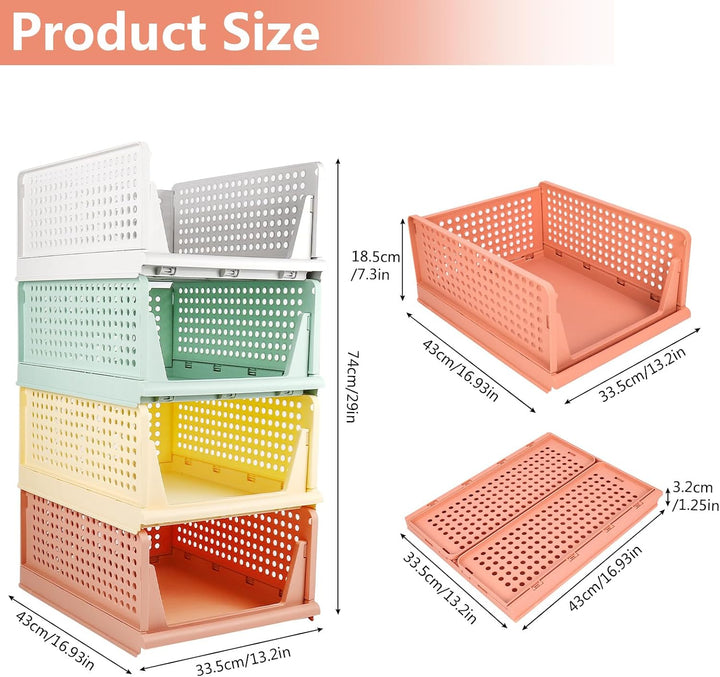Diealles Shine Stapelbare Schubladenboxen, 8 Stück Kleiderschrank Organizer Ausziehbar, Plastik Schu