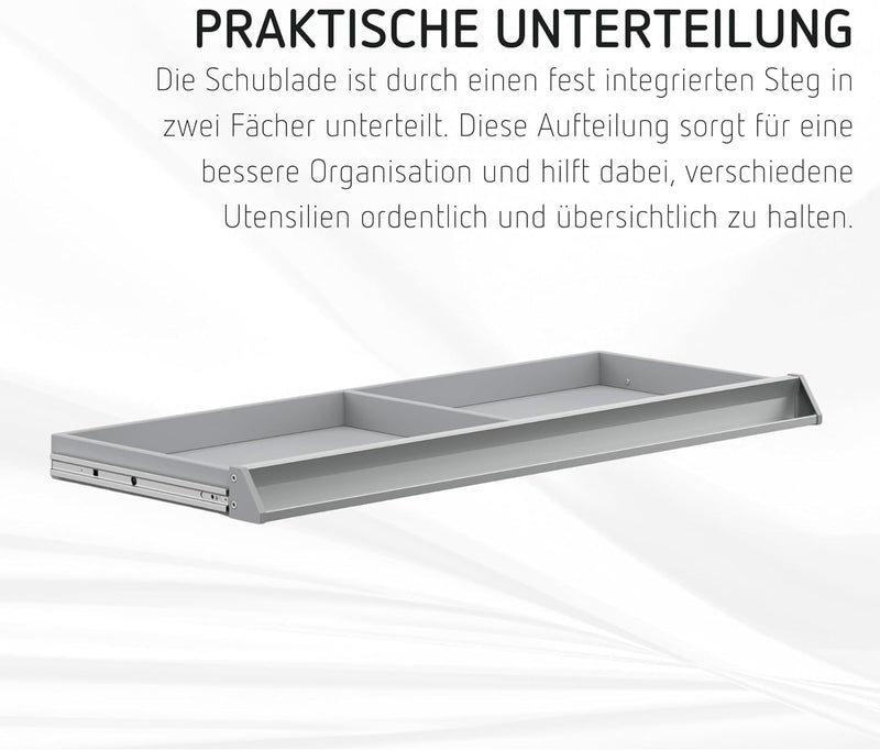 moll Joker Schublade, Kinderschreibtisch Erweiterung für zusätzlichen Stauraum, alufarben, 94,5cm x